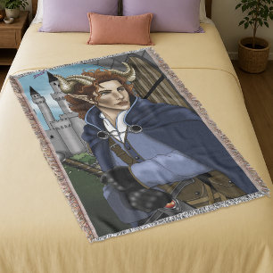 Faun gehörnter Fae Fantasy Decke