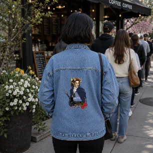 Faun gehörnter Fae Fantasy Jeansjacke