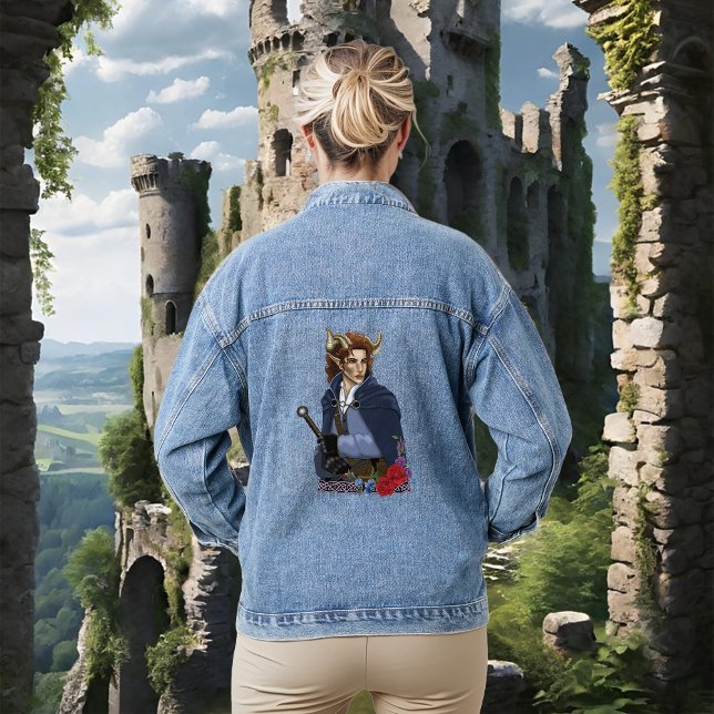 Faun gehörnter Fae Fantasy  Jeansjacke (Von Creator hochgeladen)