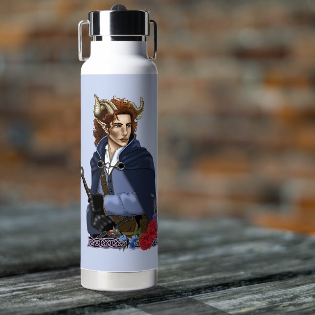 Faun gehörnter Fae Fantasy  Trinkflasche (Von Creator hochgeladen)