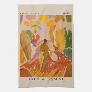Faun und Nymph 1941 von Edvard Weie Geschirrtuch