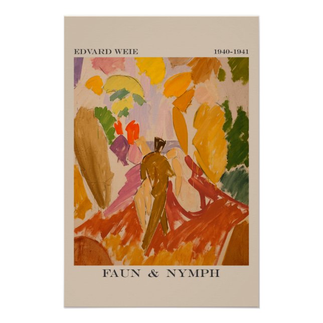 Faun und Nymph 1941 von Edvard Weie Poster (Vorderseite)