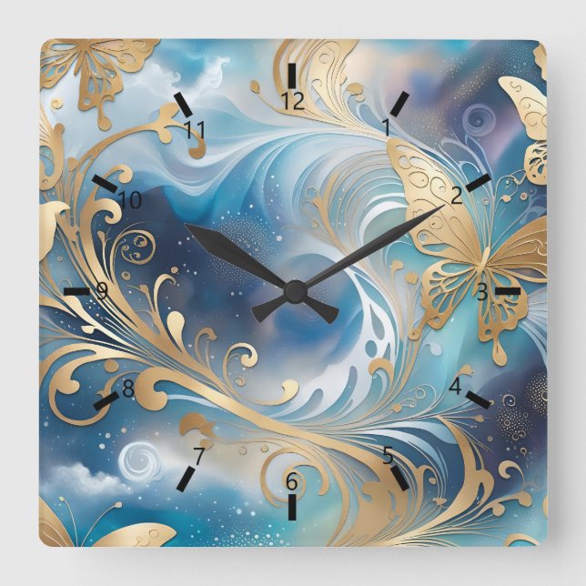 Fauna 1 - 001 quadratische wanduhr (Vorderseite)