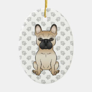 Fauna mit schwarzer Maske Französischer Bulldoggen Keramik Ornament