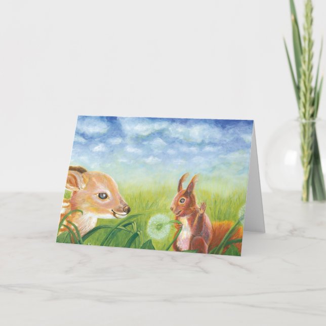 Fauna und Eichhörnchen Feiertagskarte (Vorderseite)