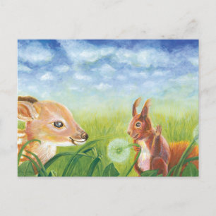 Fauna und Eichhörnchen Postkarte