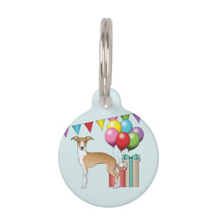 Fauna und White Italian Greyhound farbenfrohe Gebu Haustiermarke