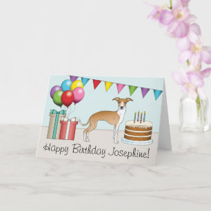 Fauna und White Italian Greyhound farbenfrohe Gebu Karte
