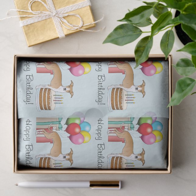 Fauna und White Italian Greyhound farbenfrohe Gebu Seidenpapier (Geschenk)