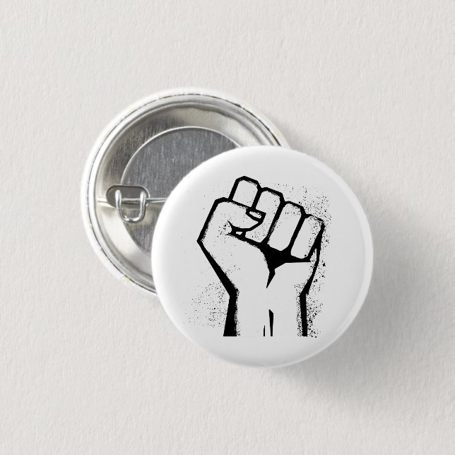 Faust des weißen Protests Button (Vorne & Hinten)