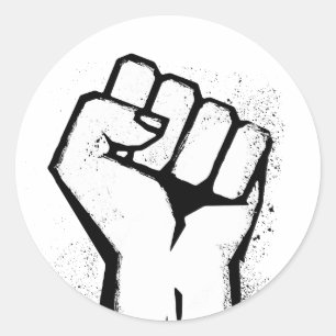 Faust des weißen Protests Runder Aufkleber