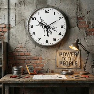 Faust, die Blitzschläge hält, kühne Macht Große Wanduhr