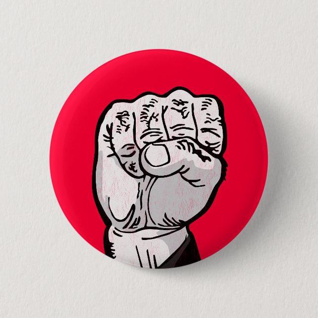 Faust in der Luft Button (Vorderseite)