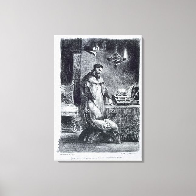 Faust in seiner Studie, von Goethes Faust, 1828, ( Leinwanddruck (Vorderseite)