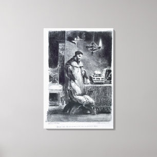Faust in seiner Studie, von Goethes Faust, 1828, ( Leinwanddruck