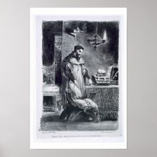 Faust in seiner Studie, von Goethes Faust, 1828, ( Poster