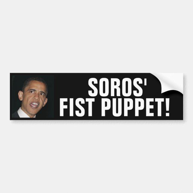 FAUST-MARIONETTE SOROS! AntiObama Autoaufkleber (Vorne)