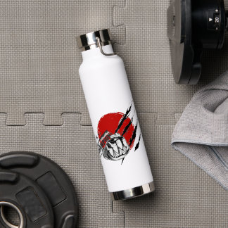 Faust Schlagring Roter Kreis Krallenmarken Wasser Trinkflasche