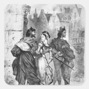 Faust-Sitzung Gänseblümchen Quadratischer Aufkleber