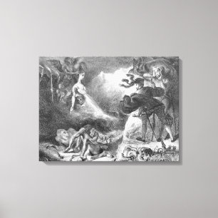 Faust und Mephistophelen an den Hexen Leinwanddruck