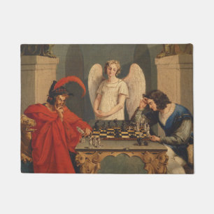 Faust und Mephistophelen Schach spielen Fußmatte