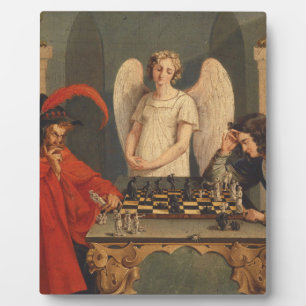 Faust und Mephistophelen Schachspielen Fotoplatte
