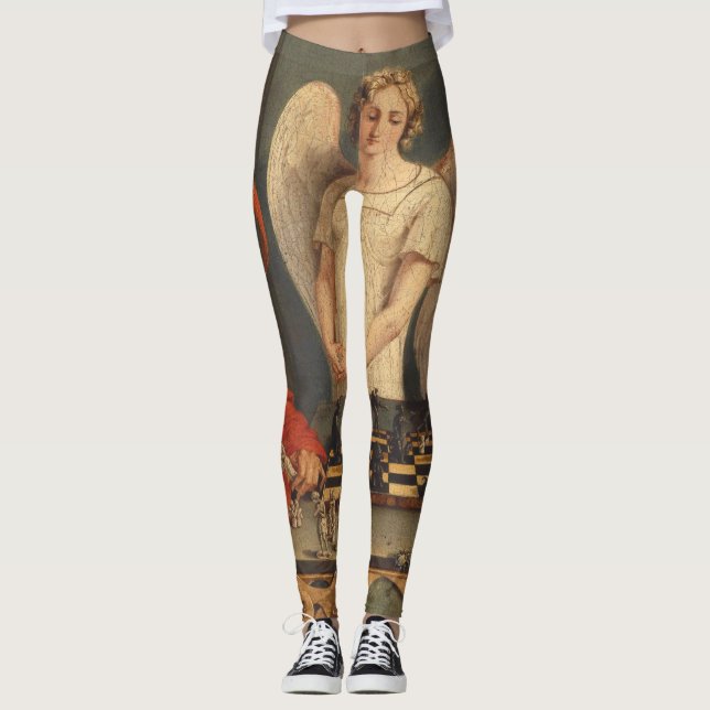 Faust und Mephistophelen Schachspielen Leggings (Vorderseite)
