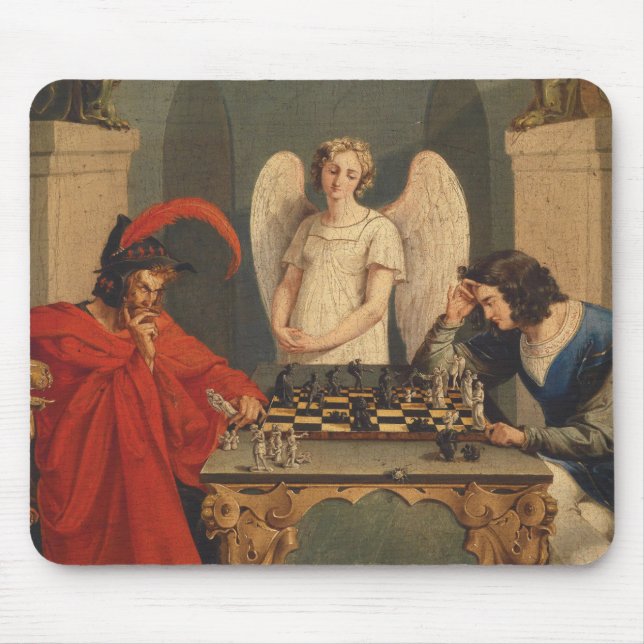 Faust und Mephistopheles beim Schachspiel Mousepad (Vorne)