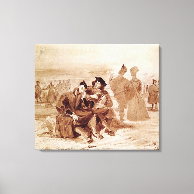 Faust und Wagner im Gespräch Leinwanddruck (Vorderseite)