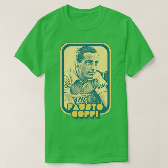 Fausto Coppi Retro Fahrradverleih Design T-Shirt (Design vorne)