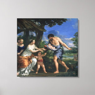 Faustulus betraut Romulus und Remus Leinwanddruck