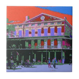 Fauvism: Gebäude New Orleans Pontalba Fliese