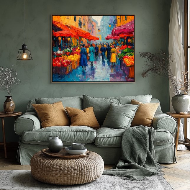 Fauvist Street Market Art - City Poster (Von Creator hochgeladen)