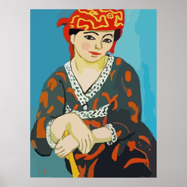 Fauvist Style Sitting Woman Poster (Vorne)
