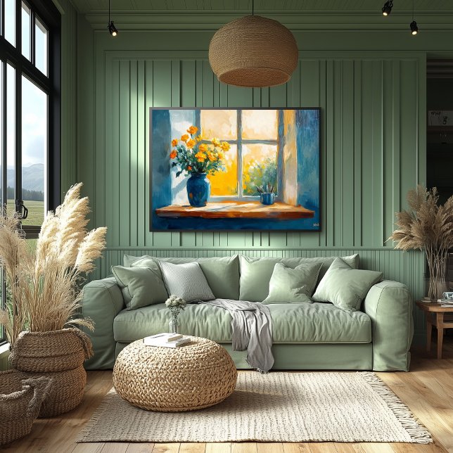 Fauvist Sunlit Window mit Blume - warm Zuhause Poster (Von Creator hochgeladen)