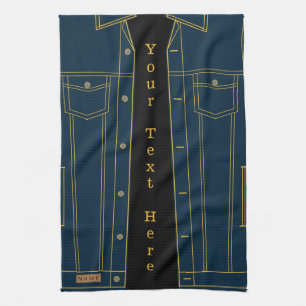 Faux Blue Jeans Jacke Küchenhandtuch mit individue Geschirrtuch