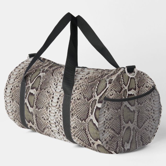 Faux Boa Constrictor Snakeskin Duffle Bag (Rechte Ecke)