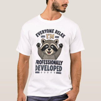 Faux-Bordüre-Waschbär-Professionell-weitergebildet T-Shirt