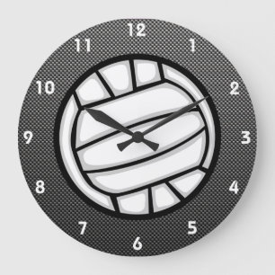Faux Carbon Fiber Volleyball Große Wanduhr
