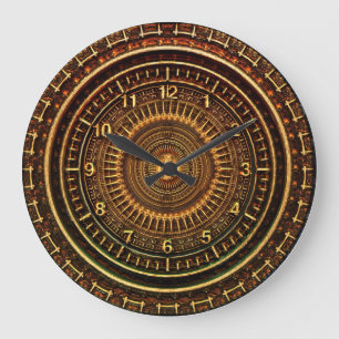 Faux Carved Wood Clock Große Wanduhr