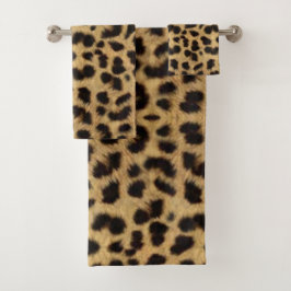 Faux Cheetah Animal Skin Badhandtuch Set