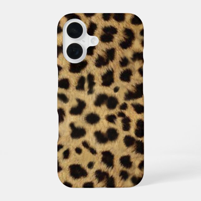 Faux Cheetah Skin iPhone 16 Hülle (Rückseite)