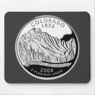 Faux Colorado State Quarter Rocky Mountains Bäume Mousepad