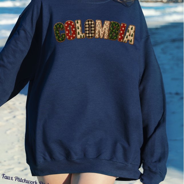 Faux Digital Patchwork Kolumbien Design Weihnachte Sweatshirt (Von Creator hochgeladen)