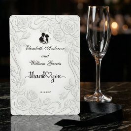 Faux Embossed Floral White 3D Sculpture Effect Dankeskarte