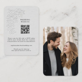 Faux Embossed White Roses Enclosure Card Begleitkarte