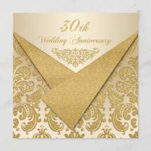 FAUX Flaps Damast 30. Jubiläums-Einladung Einladung