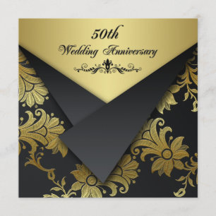FAUX Flaps Floral 50. Hochzeitstag Einladung