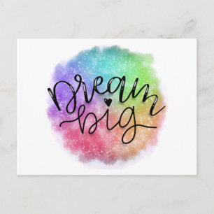 Faux Galaxy Watercolor Rainbow Dream Big Postkarte