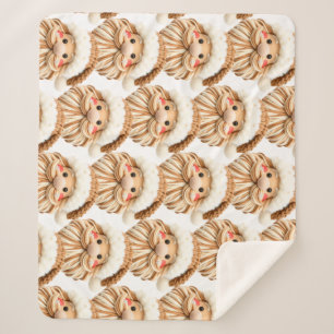 Faux-Garn-Kerben-Haken-Santa-Gesicht-Weihnachten Sherpadecke